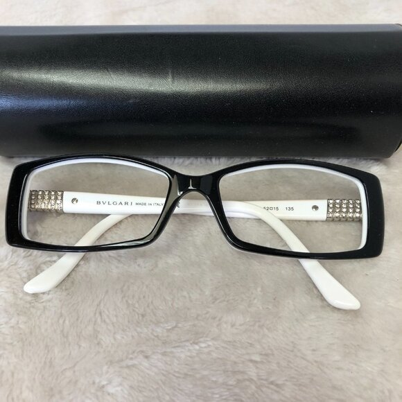 Bvlgari Eyeglasses BV 4039B 5005 Black On White 52-15-135 FRAMES ONLY - Picture 1 of 14